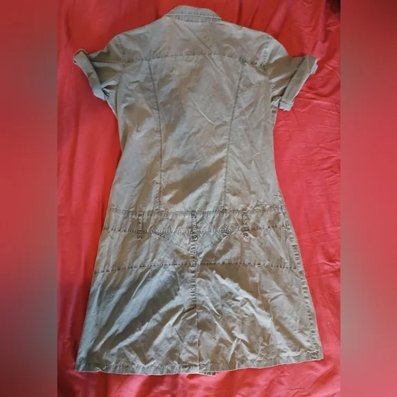 Vintage y2k olive green cargo mini dress - Picture 2 of 10